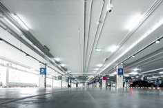 Commercial covered parking lot